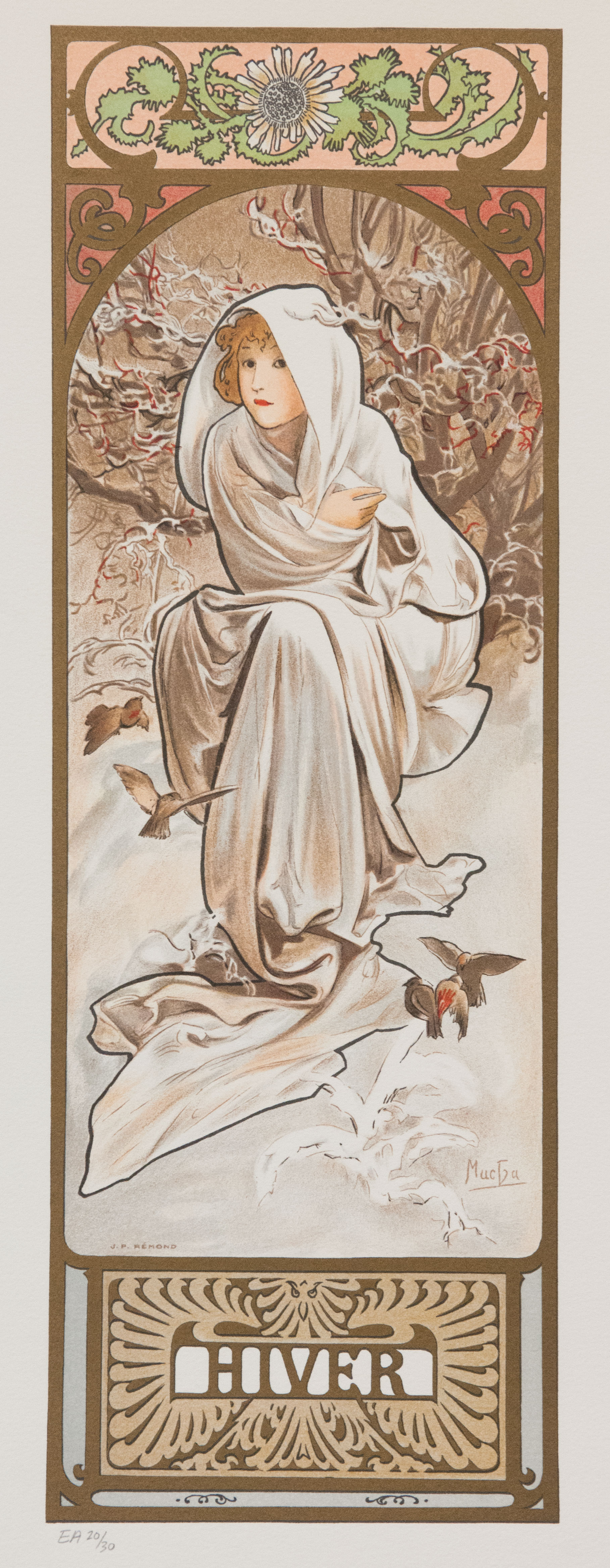 Seasons Hiver (Winter), Alphonse Mucha Rue Royale Fine Art